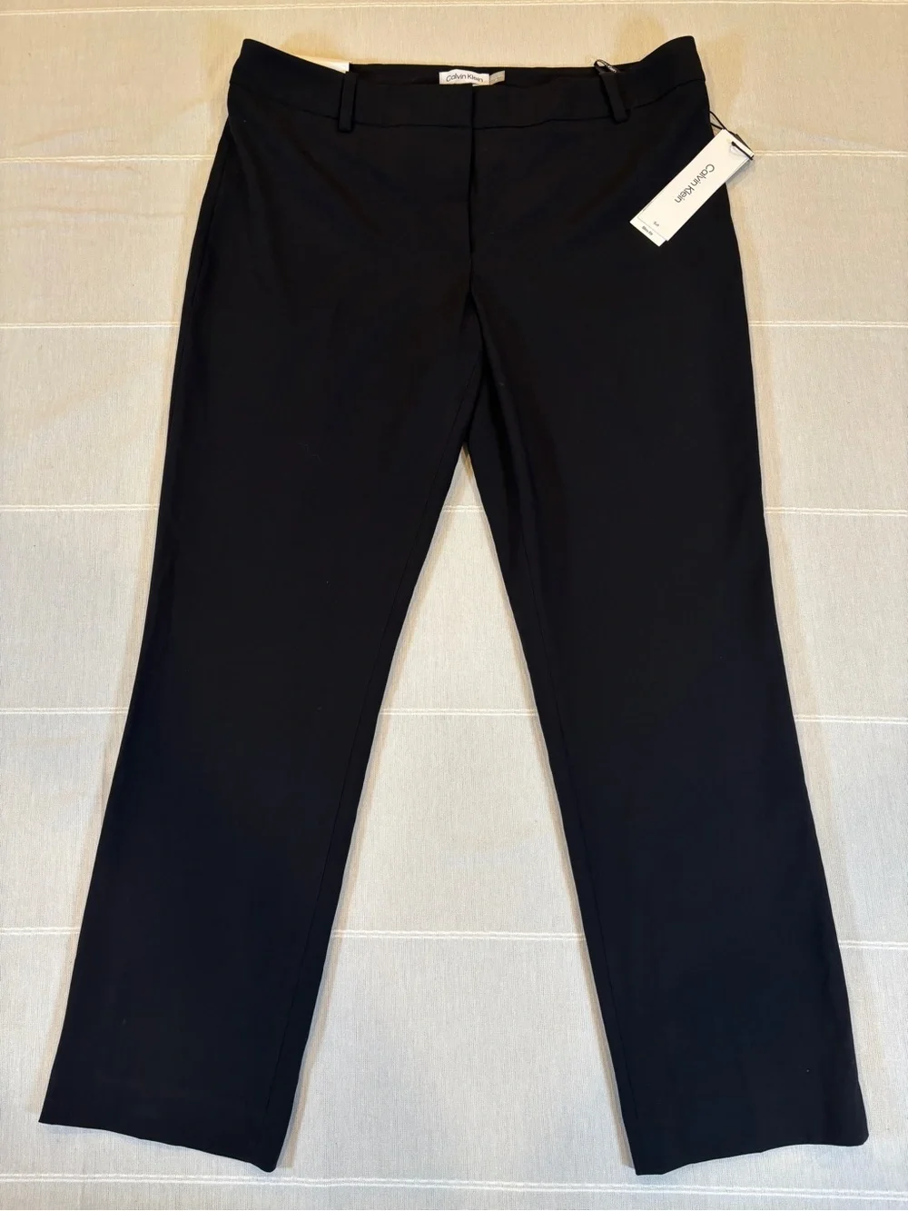 NWT Calvin Klein Slim Fit Black Dress Pants Women’s Size 12 Stretch Career